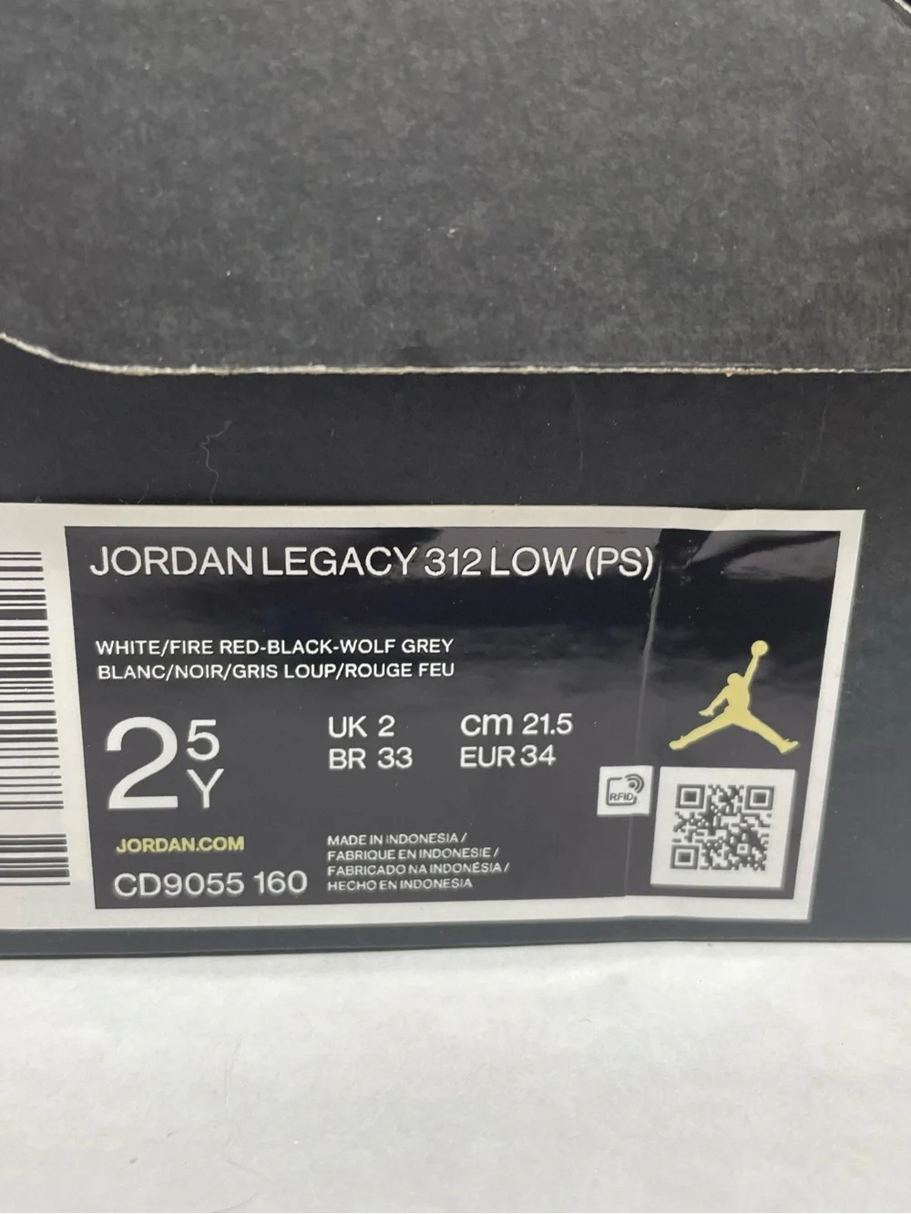 Jordan Air Jordan Legacy 312 Low (PS) Boys Sneakers White/Red/Black/Gray 2.5Y